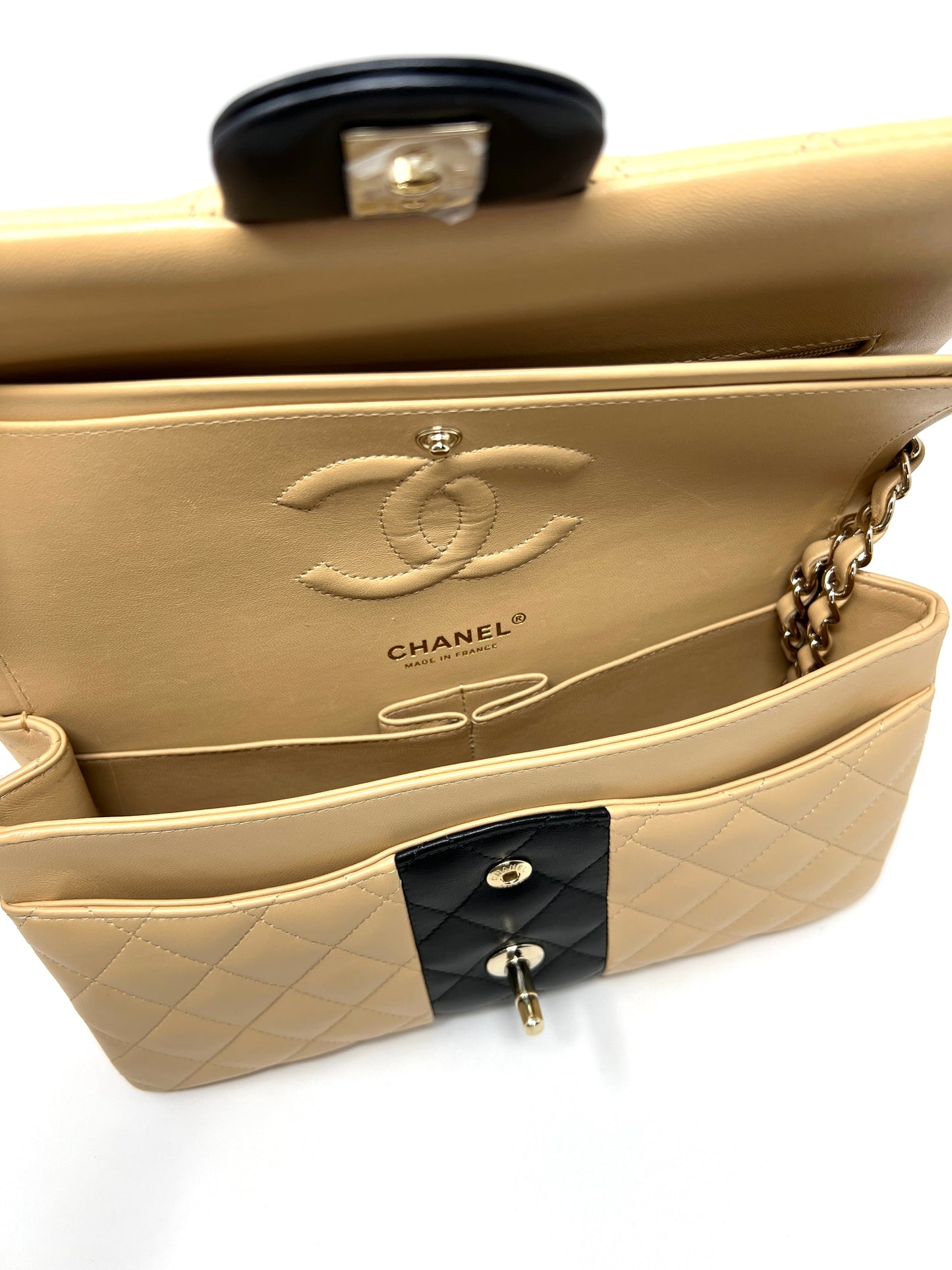 Chanel Classic Flap Beige & Black Medium