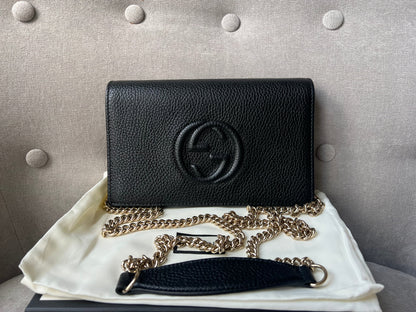 Gucci Black Soho Chain Wallet