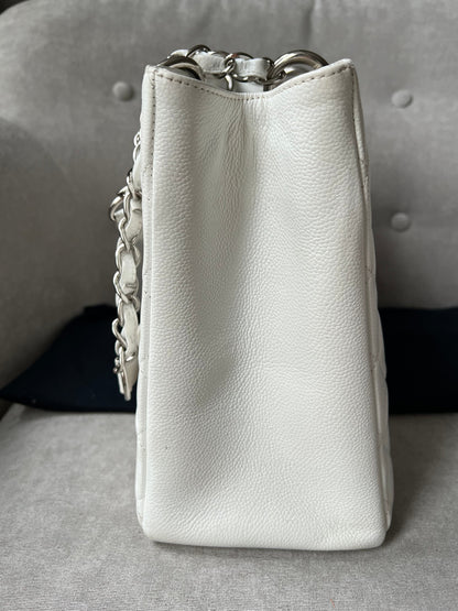 Chanel White Caviar Grand Shopper Tote (GST)