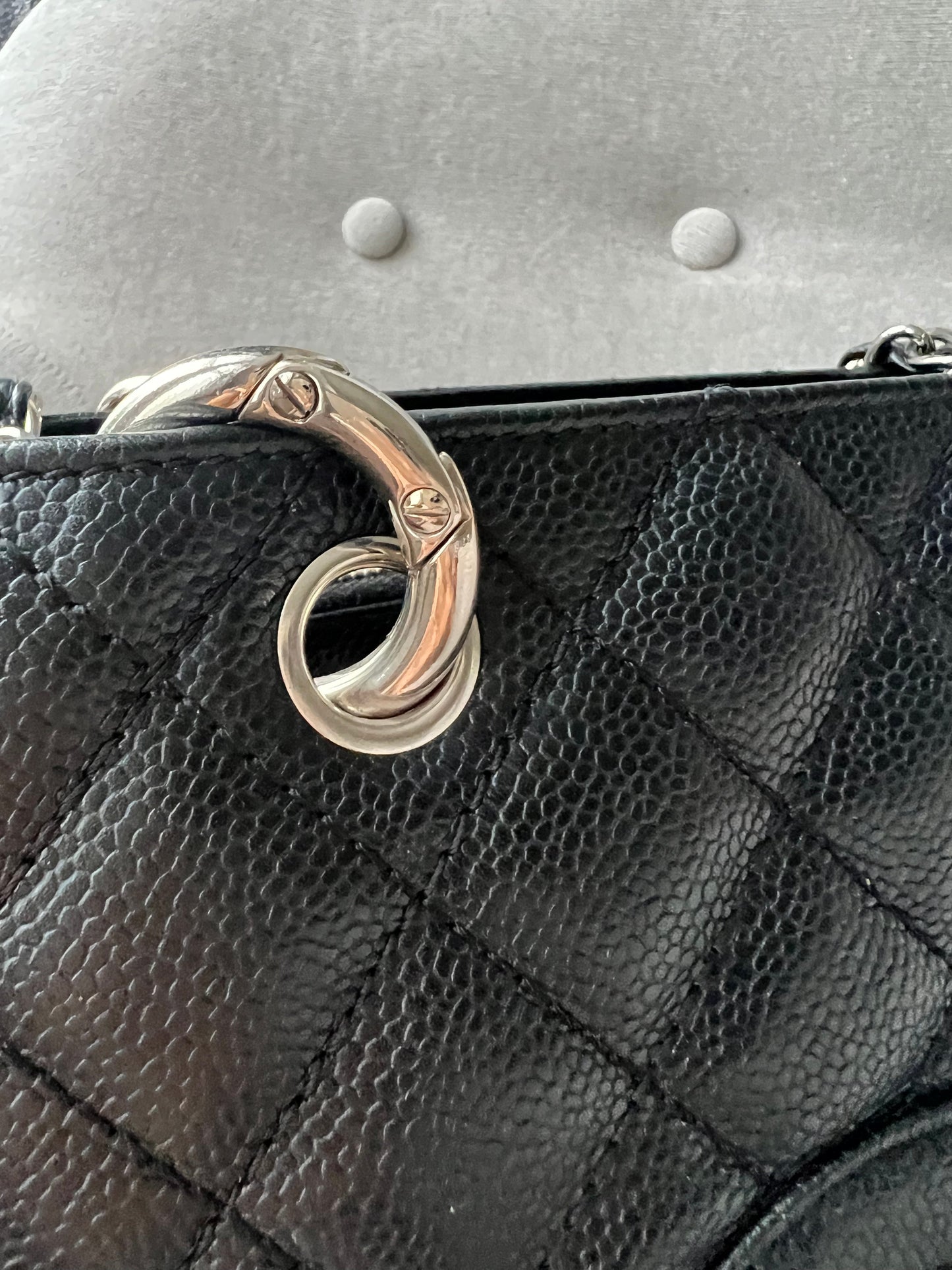 Chanel Black Caviar Grand Shopper Tote (GST) Silver Hardware