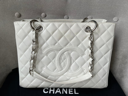 Chanel White Caviar Grand Shopper Tote (GST)