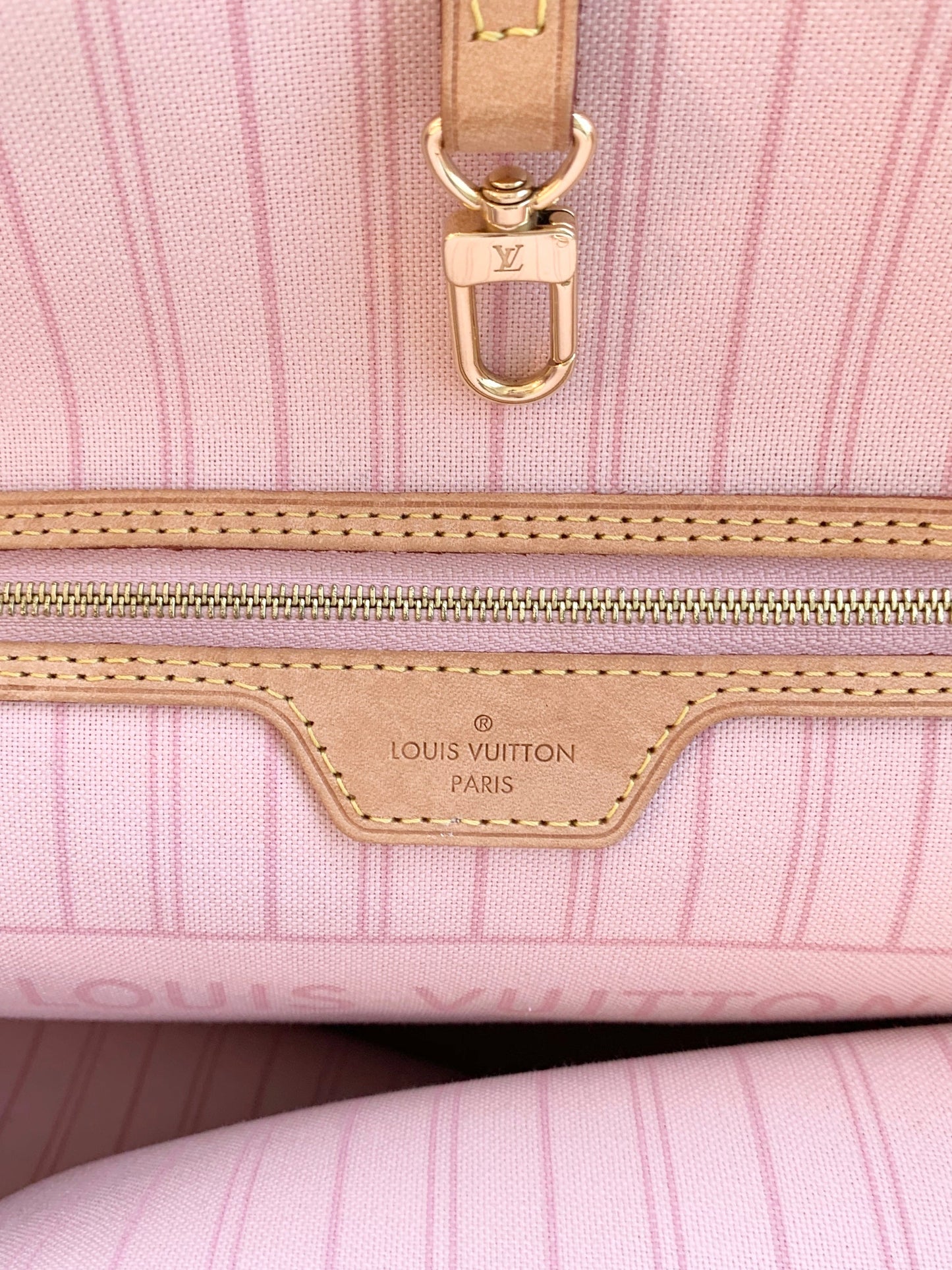 Louis Vuitton 2021 Neverfull GM Damier Azur Tote In Rose Ballerine