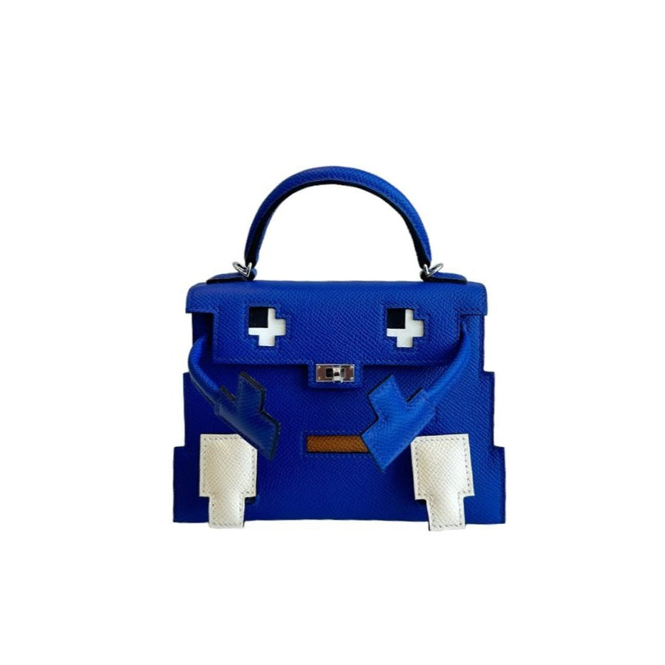 Hermes Limited Edition Kelly Doll Picto handBag in Blue Royal