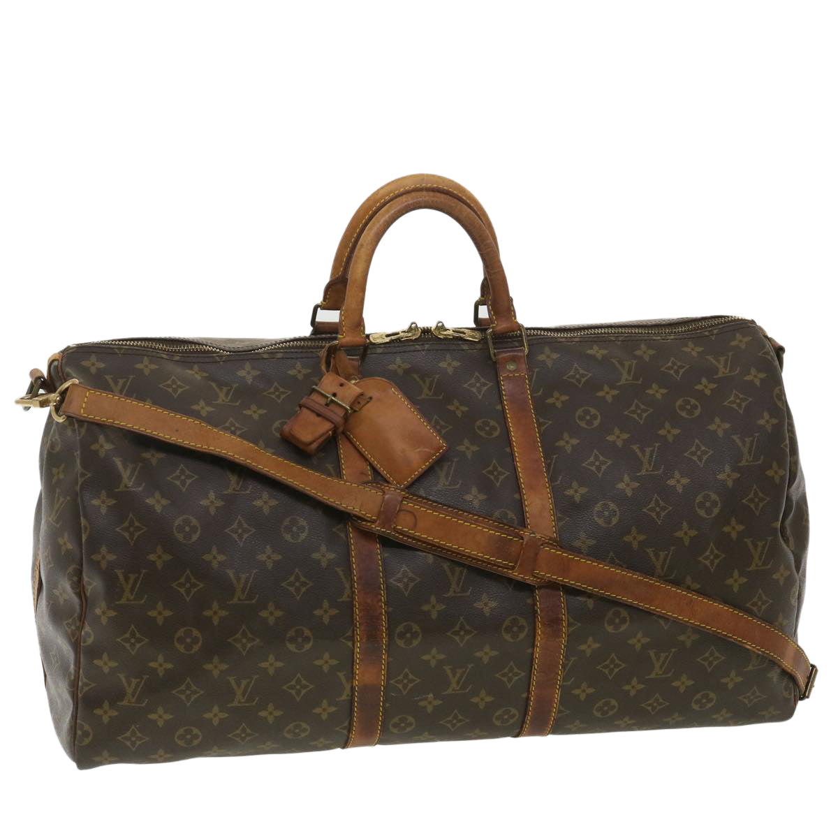 Louis Vuitton  Monogram Keepall Bandouliere 55 Boston Bag M41414 LV Auth ki2612