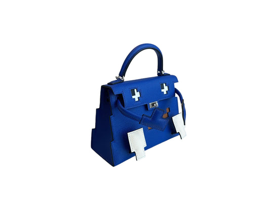 Hermes Limited Edition Kelly Doll Picto handBag in Blue Royal