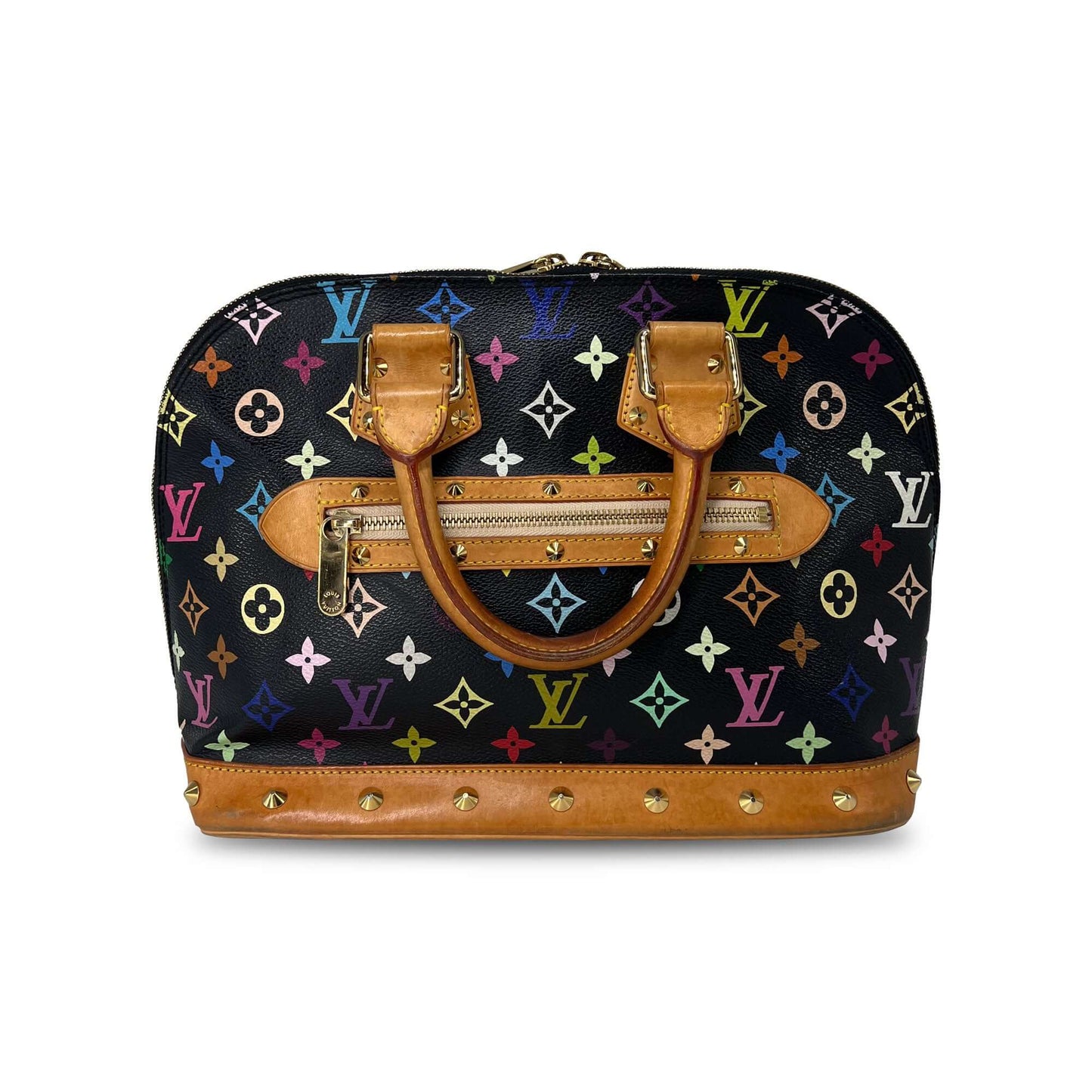 Louis Vuitton Alma x Tamakashi Murakami colour canvas bag