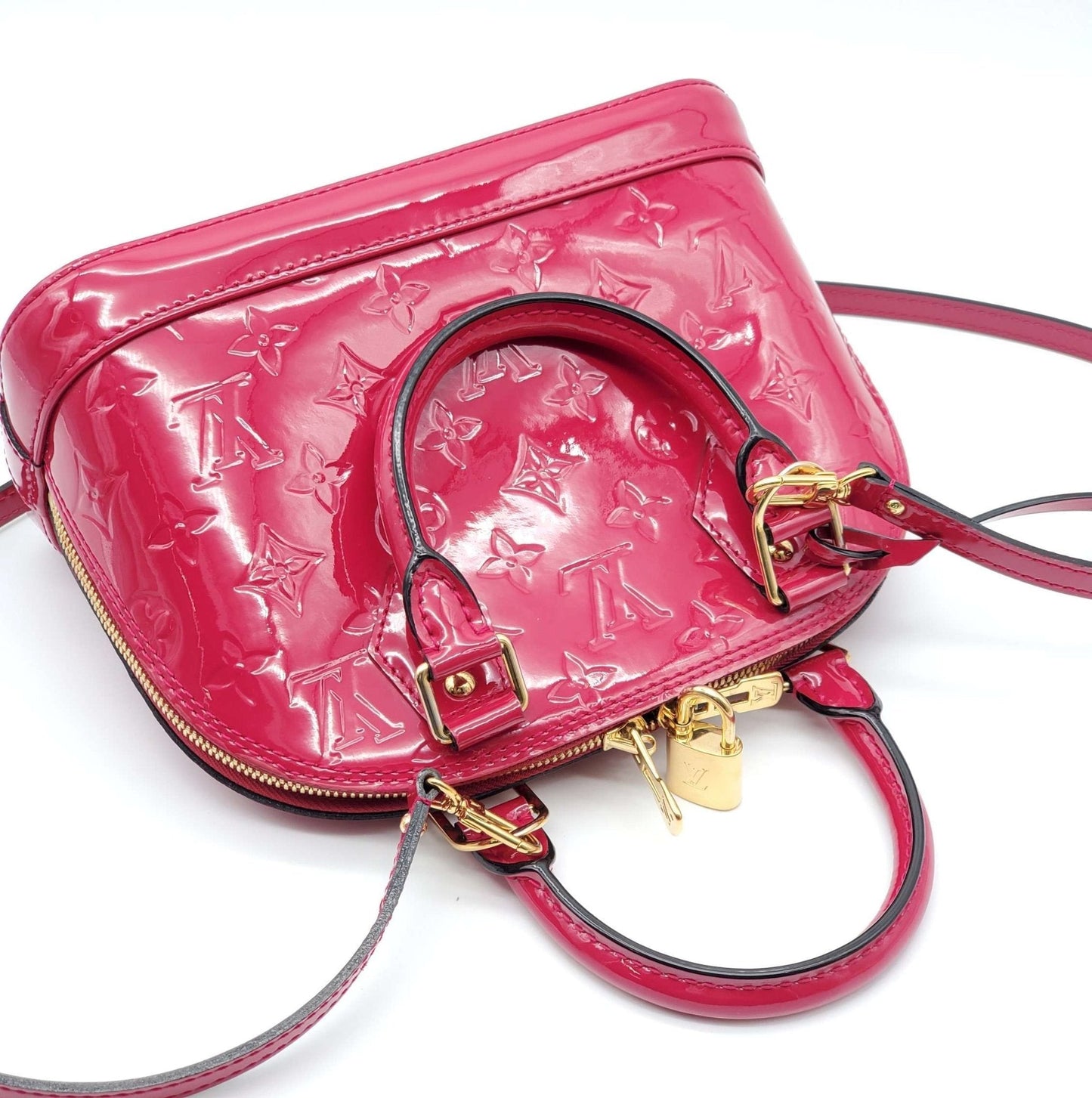 Louis Vuitton Alma BB Vernis Fuchsia Crossbody Bag