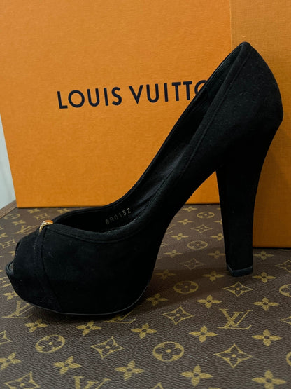 Louis Vuitton - escarpins plate-forme daim noir