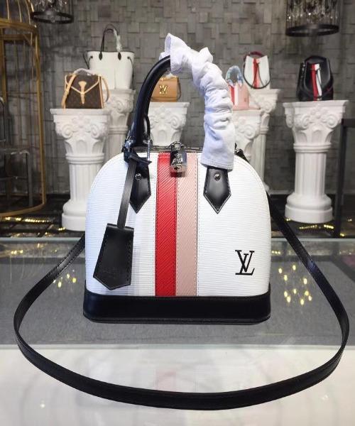 Louis Vuitton Alma BB Epi Leather Two-Tone White