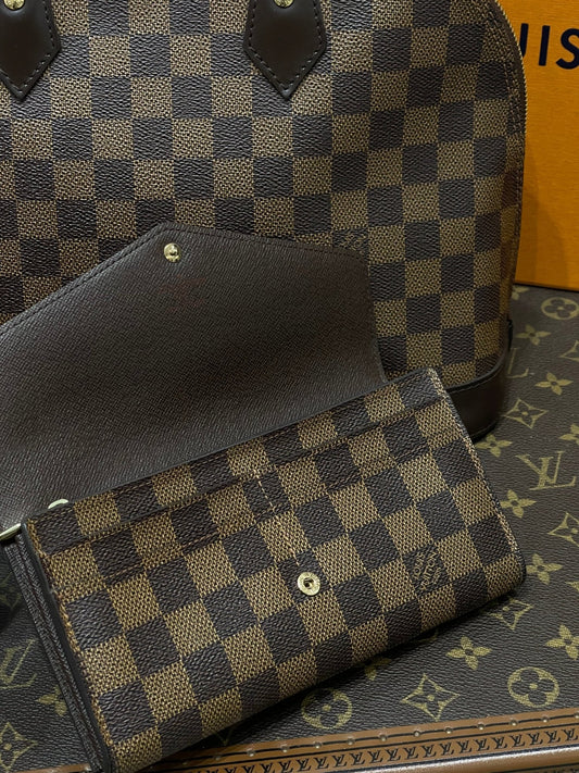 Louis Vuitton - Portefeuille compagnon toile damier ébène