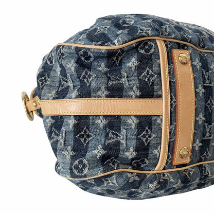 Louis Vuitton Denim Porte Epaule Raye Cabas Bag