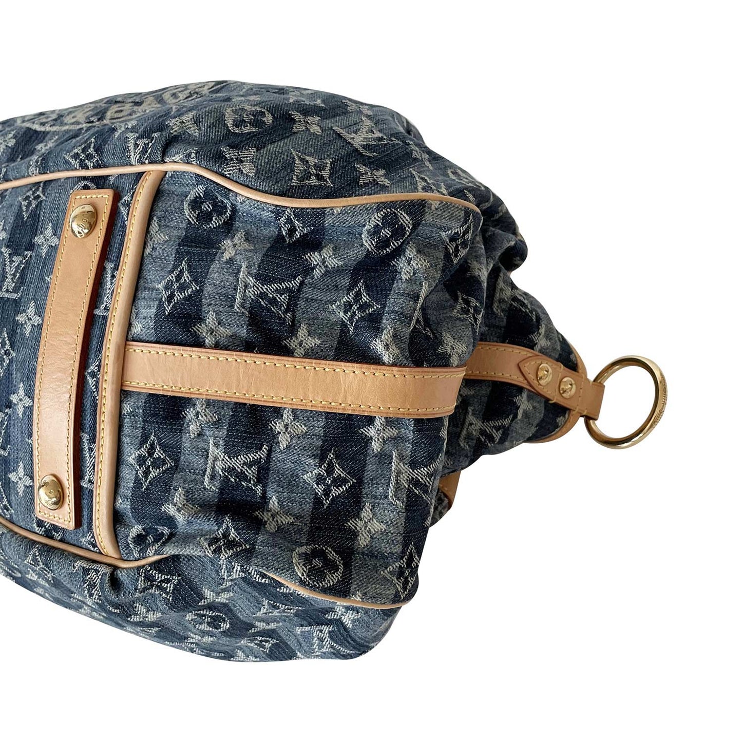 Louis Vuitton Denim Porte Epaule Raye Cabas Bag