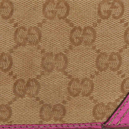 Gucci Beige/Pink GG Canvas and Leather Britt Continental Wallet