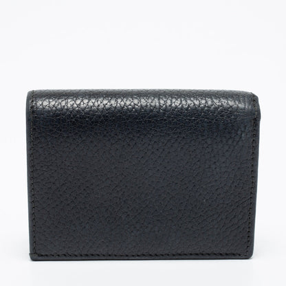 Gucci Black Leather GG Marmont Compact Folded Wallet