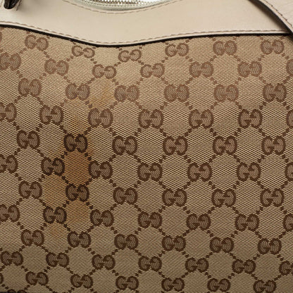 Gucci Beige/Off White GG Canvas and Leather Large Mayfair Bow Satchel