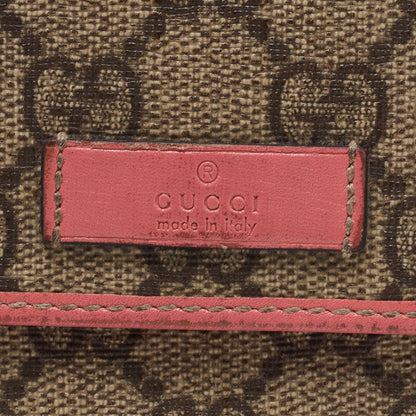 Gucci Beige/Pink GG Supreme Canvas and Leather Trifold Wallet