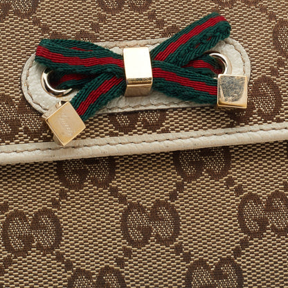 Gucci Beige/Off White GG Canvas And Leather Princy Compact Trifold Wallet