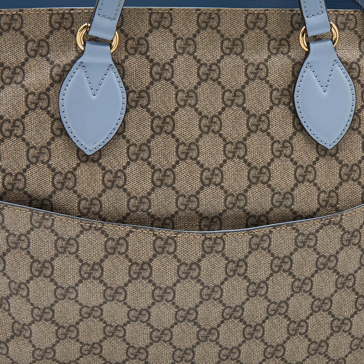 Gucci Beige/Blue GG Supreme Canvas and Leather Diaper Bag