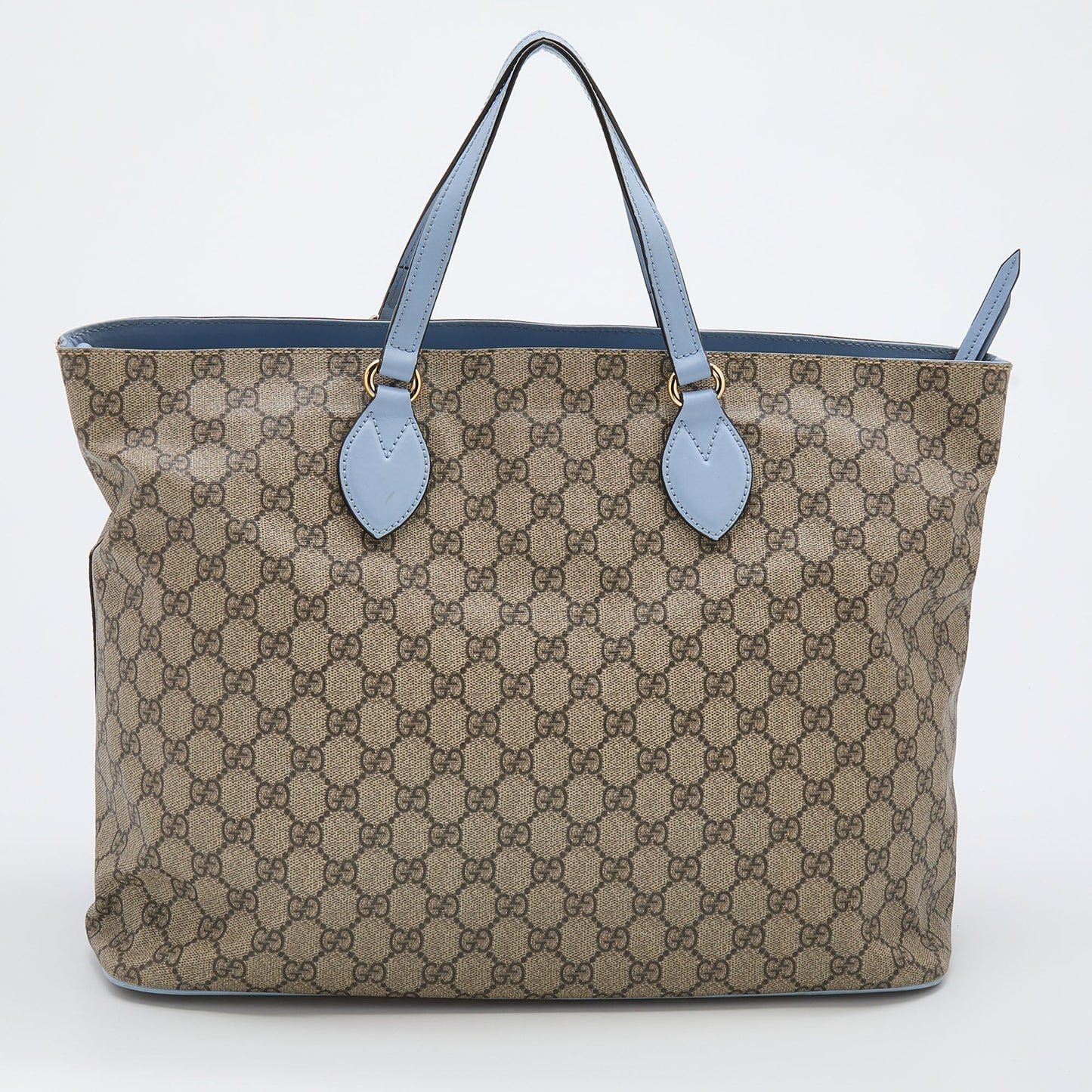 Gucci Beige/Blue GG Supreme Canvas and Leather Diaper Bag