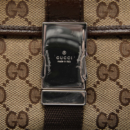 Gucci Beige/Brown GG Canvas Buckle Belt Bag