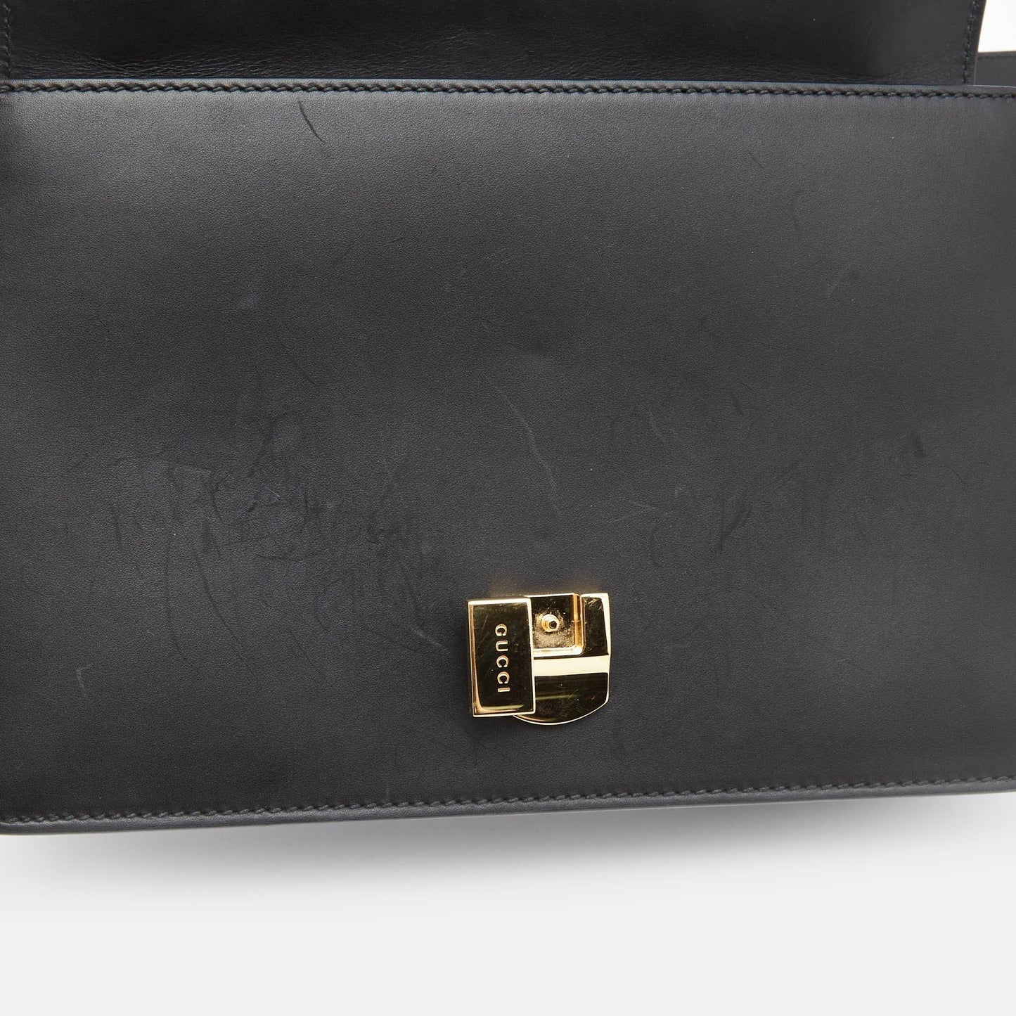 Gucci Black Leather Sylvie Shoulder Bag