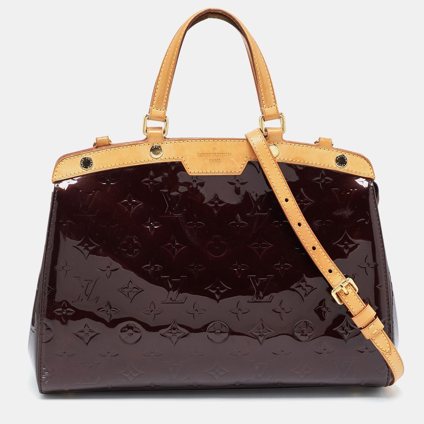 LOUIS VUITTON Amarante Monogram Vernis Brea MM Bag