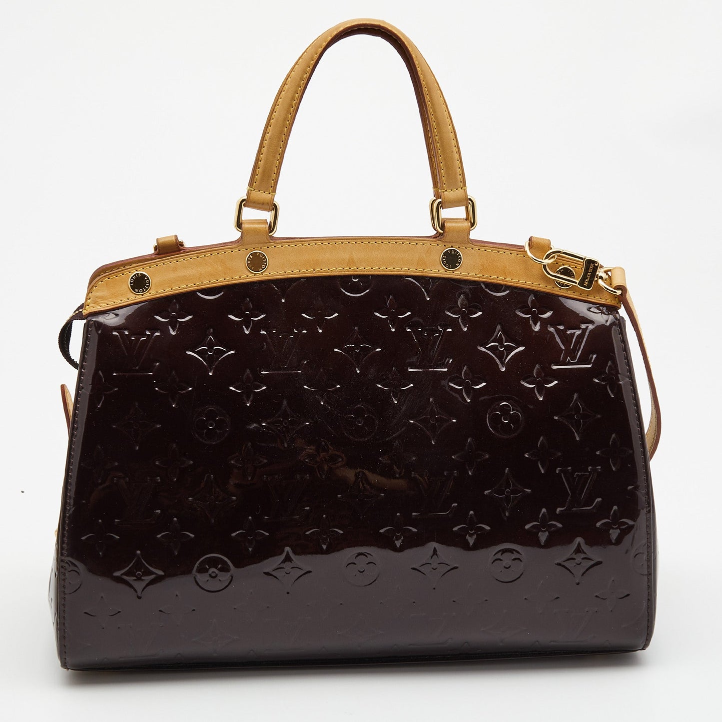 LOUIS VUITTON Amarante Monogram Vernis Brea MM Bag