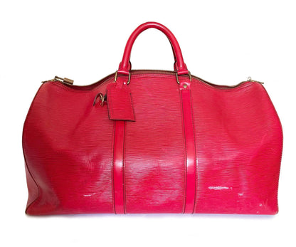 Louis Vuitton  Red Epi Leather Keepall 50 Travel Bag