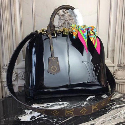 Louis Vuitton Alma PM Bag Patent Leather Black