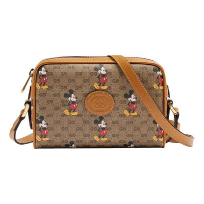 (WMNS) GUCCI x Disney Mickey Prints Single Shoulder Bag Light Brown 602536-HWUBM-8559