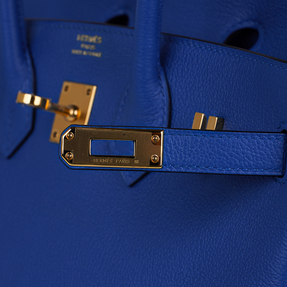 Hermes Birkin 25 Bag Blue Zellige Novillo Leather with Gold Hardware