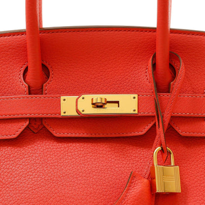 Hermes 30cm Birkin Red-Orange Togo w/ Gold Hardware #D