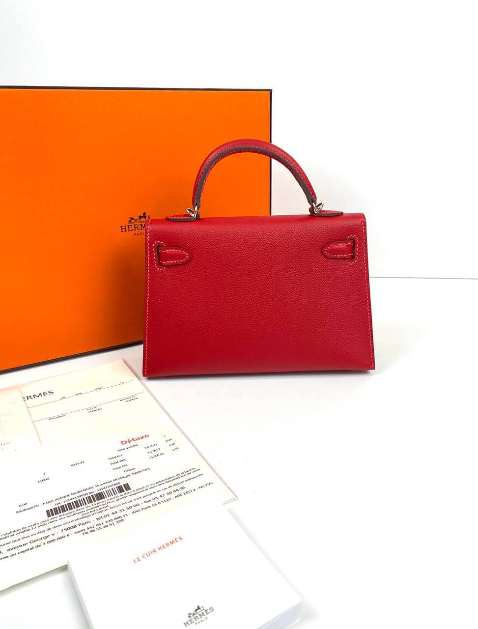 Hermes Kelly 20 Mini Sellier Bag red Epsom Gold Hardware