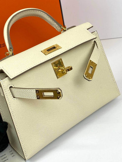 Hermes Kelly 20 Mini Sellier Bag beige Epsom Gold Hardware