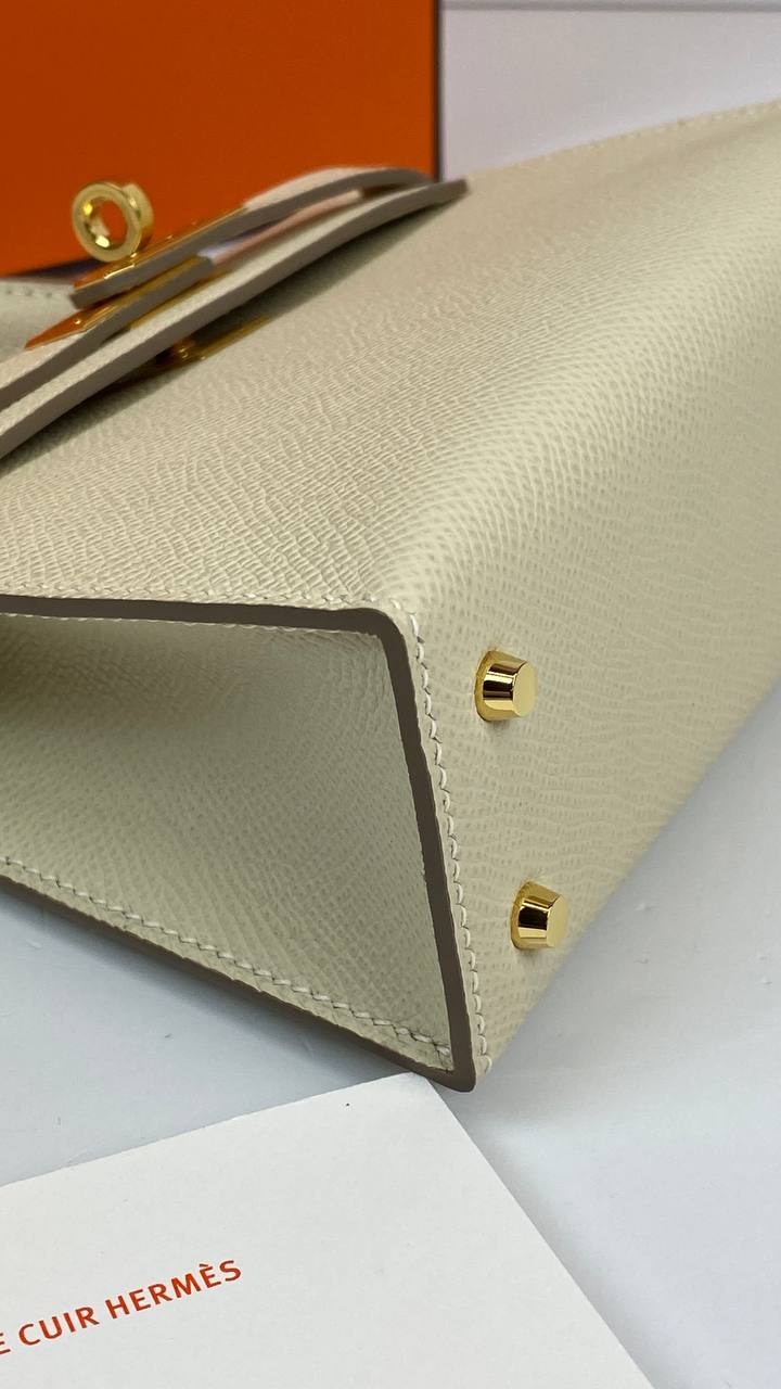 Hermes Kelly 20 Mini Sellier Bag beige Epsom Gold Hardware