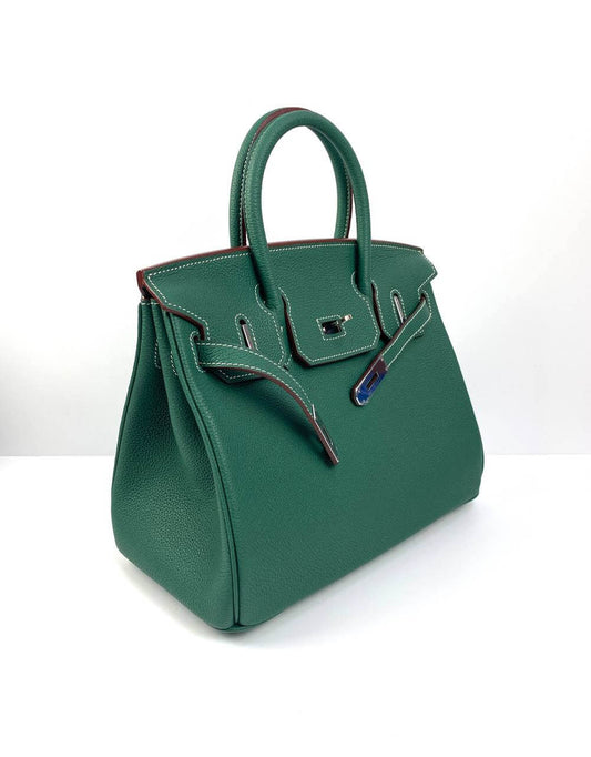 Hermes Birkin 30 Biscuit Togo Leather green Palladium Hardware