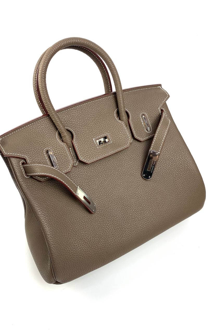 Hermes Birkin 30 Biscuit Togo Leather light brown Palladium Hardware