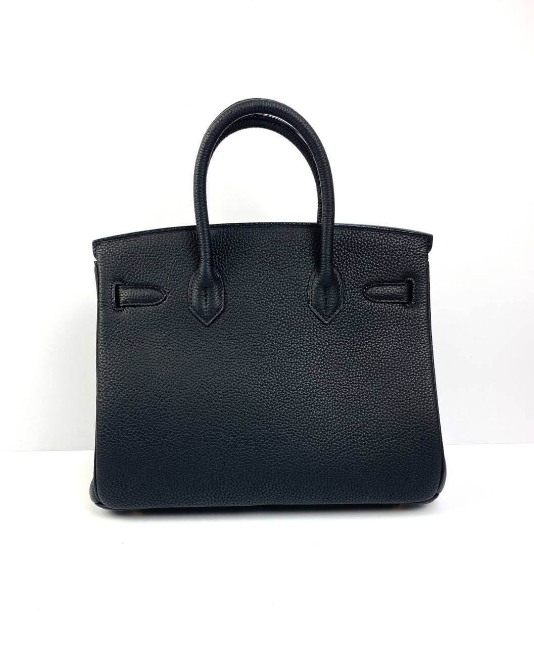 Hermes Birkin 30 Biscuit Togo Leather Black Gold Hardware