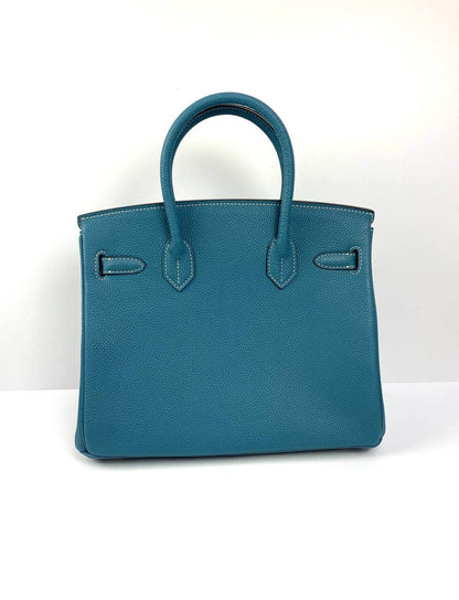 Hermes Birkin 30 Biscuit Togo Leather blue Gold Hardware