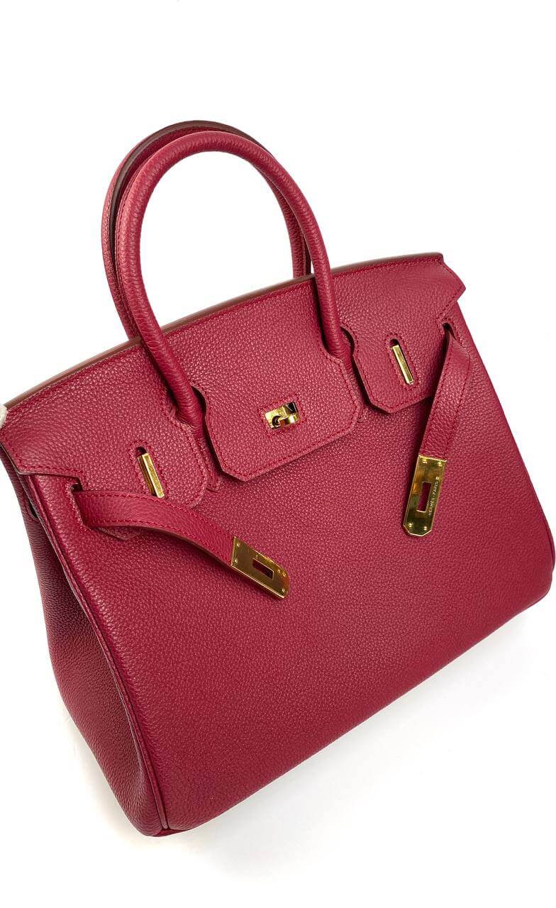 Hermes Birkin 30 Biscuit Togo Leather red Gold Hardware