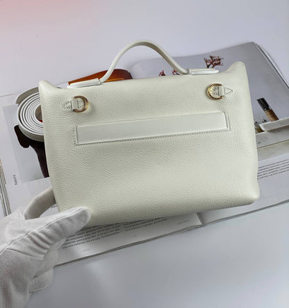 Hermes 24/24 Bag Evercolor with Swift 21  white Gold Hardware