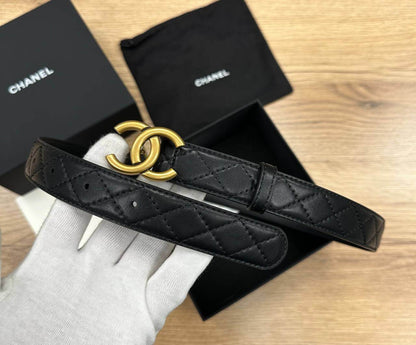 Chanel Caviar Quilted CC Belt gold