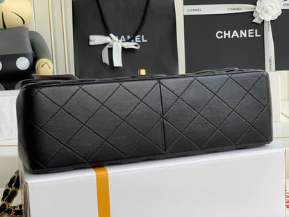 Chanel Classic  Lambskin & Gold-Tone Metal Black