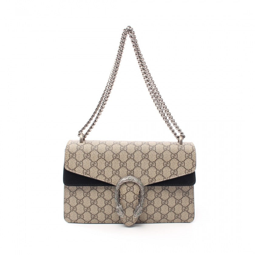 Gucci Dionysus Gg Supreme Chain Shoulder Bag,Beige