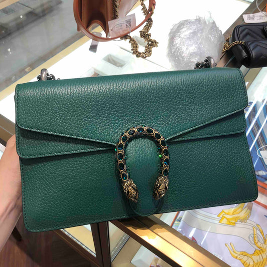 Gucci Dionysus Green Leather Medium Shoulder Bag