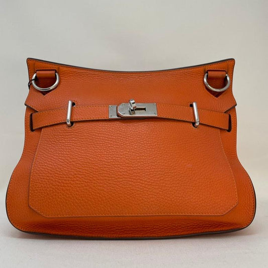 Hermes Jypsiere 32 Orange Leather Crossbody Bag