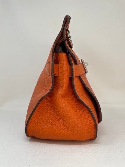 Hermes Jypsiere 32 Orange Leather Crossbody Bag