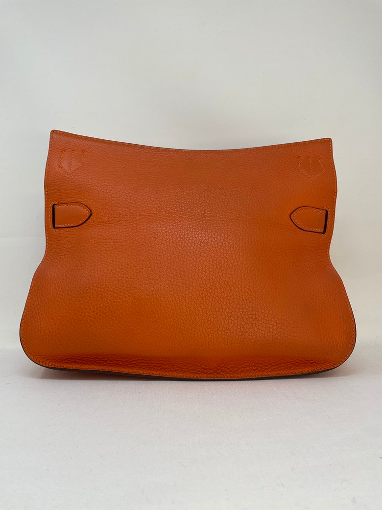 Hermes Jypsiere 32 Orange Leather Crossbody Bag