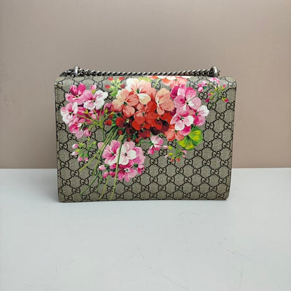 Gucci Dionysus Floral Chain Bag Beige Canvas Medium