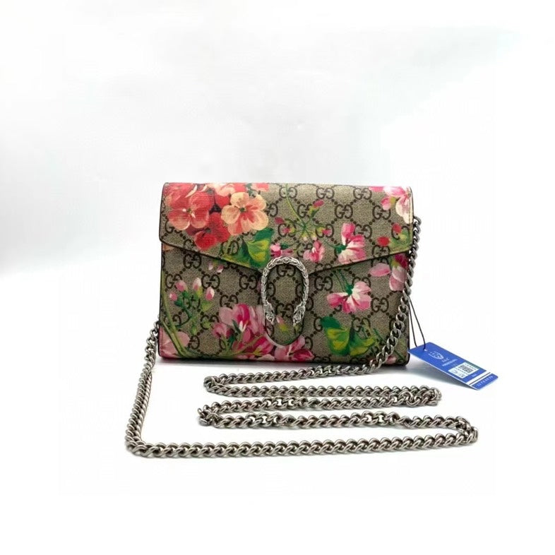 Gucci Dionysus Chain Bag Medium Floral Print with Beige Trim